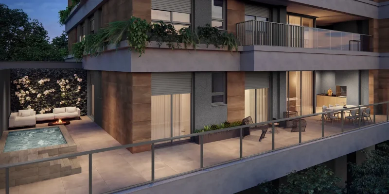 Apto garden de 198 m²