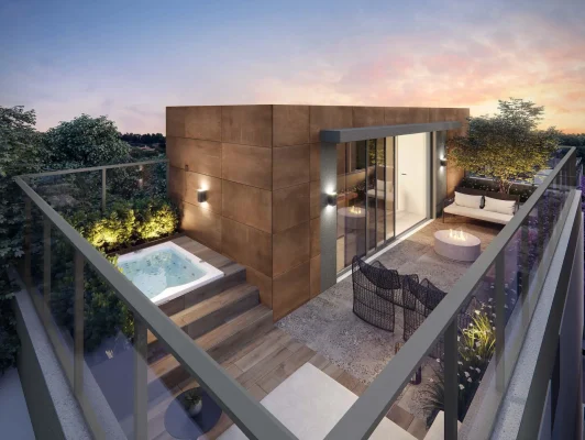 Rooftop das casas de 223 e 277 m²