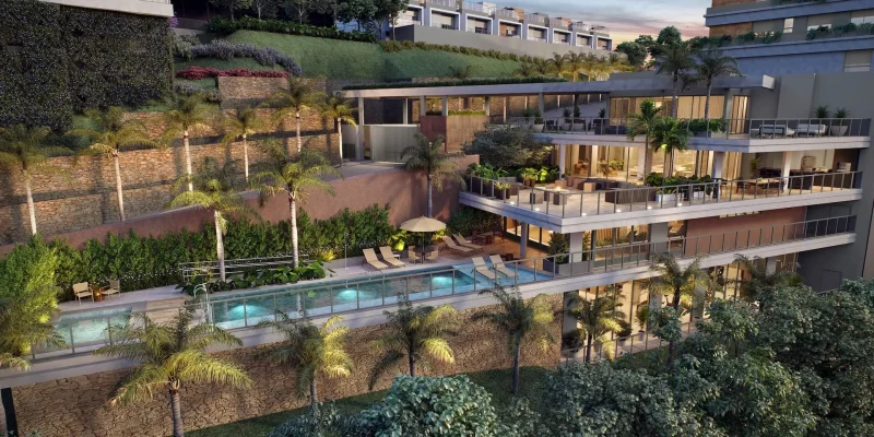 Vista aérea do clube