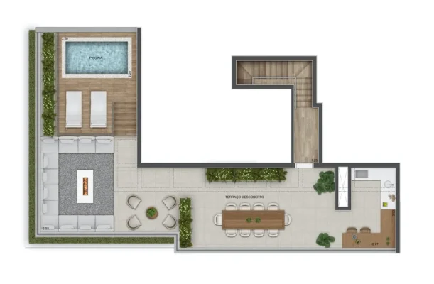 Duplex 279 m² piso superior