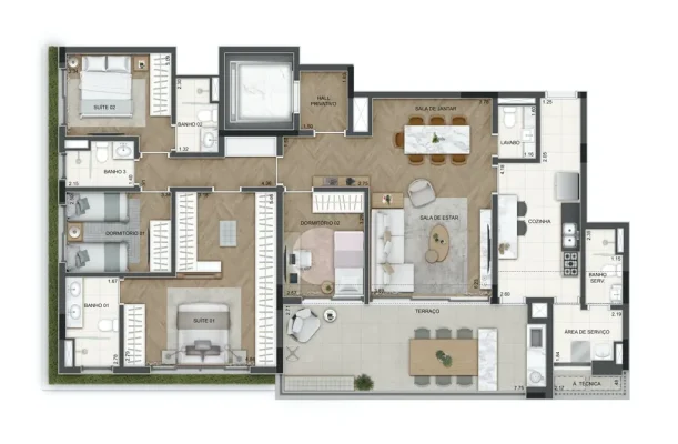 Tipo 167 m² 4 dorms